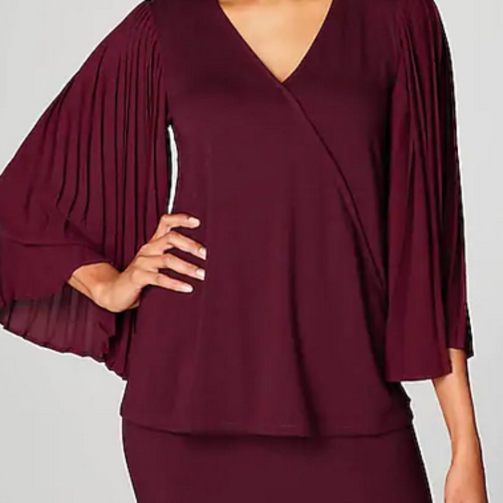 NWT J Jill Wearever Pleated-Sleeve Top Size L - Picture 3 of 8